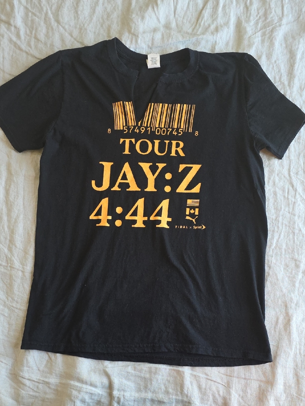Gildan Black Tee with Gold Bar Graphic